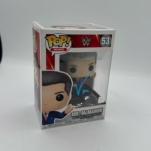Vince McMahon Signed Funko Pop! #53 WWE w/ Protective Sleeve Mint Condition Auto
